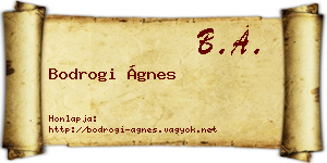 Bodrogi Ágnes névjegykártya